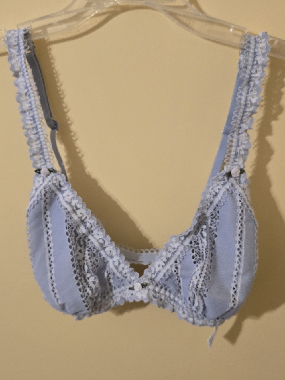 Victoria's Secret Pale Blue & White Lace Bralette
